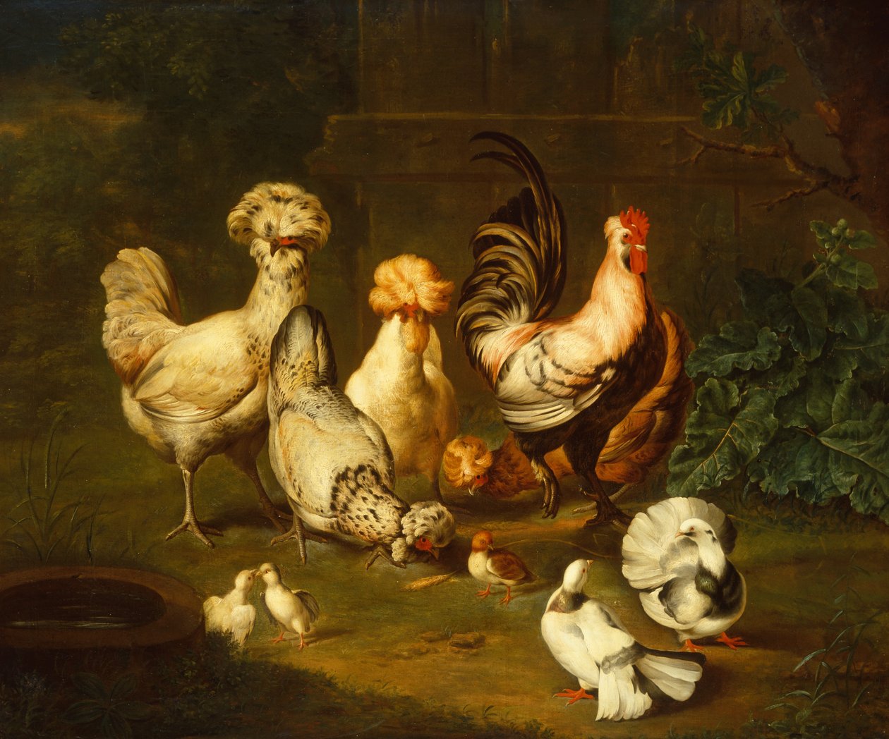 Pollame in un paesaggio da Johann Wenzel Peter