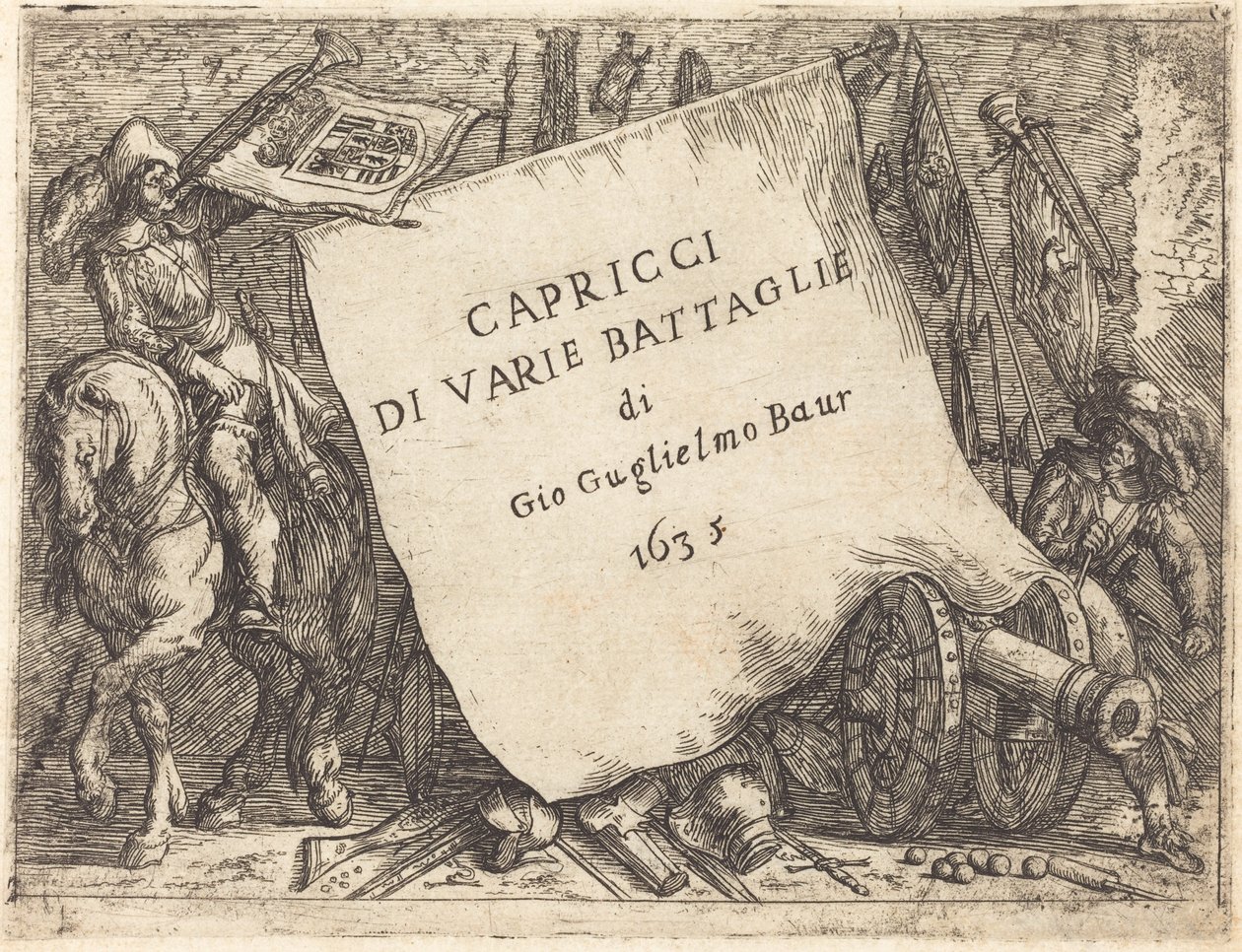 Capricci di varie battaglie (Pagina del titolo) da Johann Wilhelm Baur