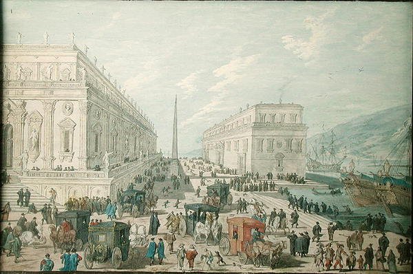Veduta del porto di Messina da Johann Wilhelm Baur