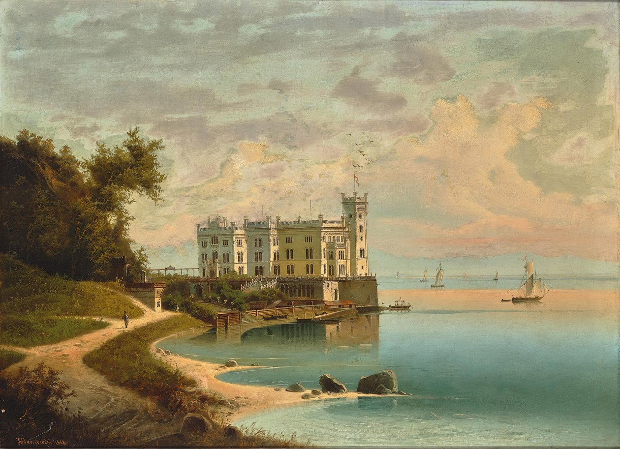 Castello di Miramare a Trieste da Johann Wilhelm Jankowski
