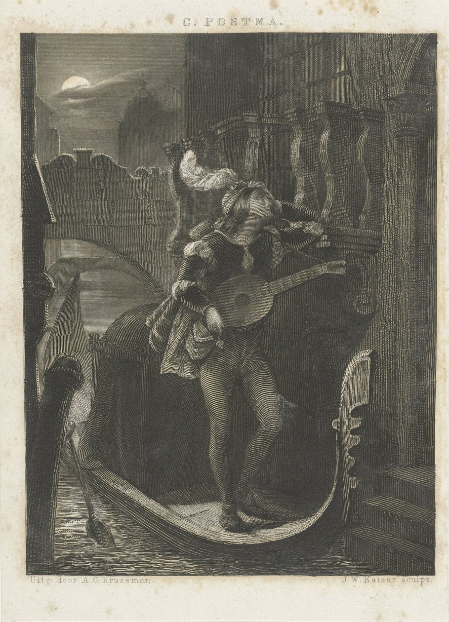 Gondola al chiaro di luna da Johann Wilhelm Kaiser (I)