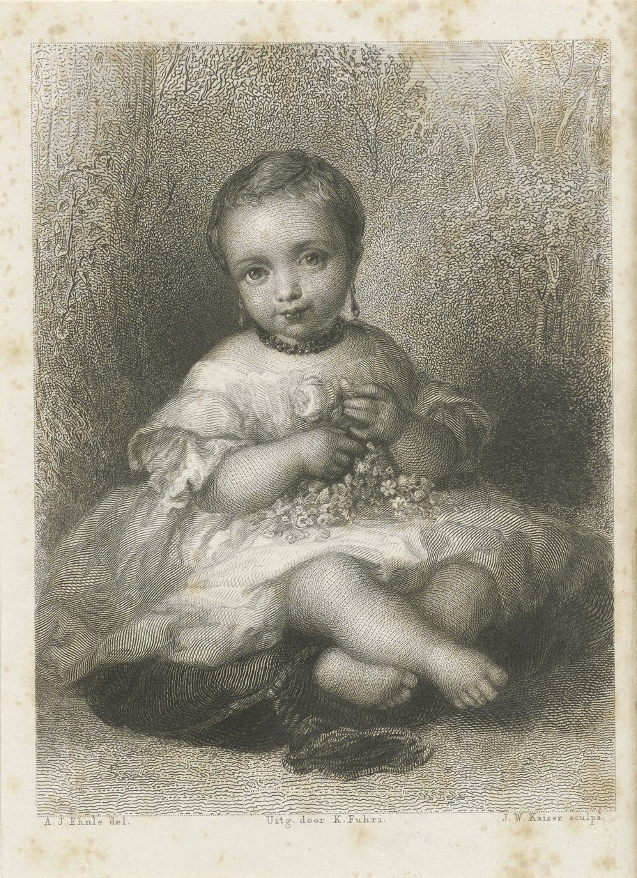 Ritratto di una ragazza sconosciuta da Johann Wilhelm Kaiser (I)