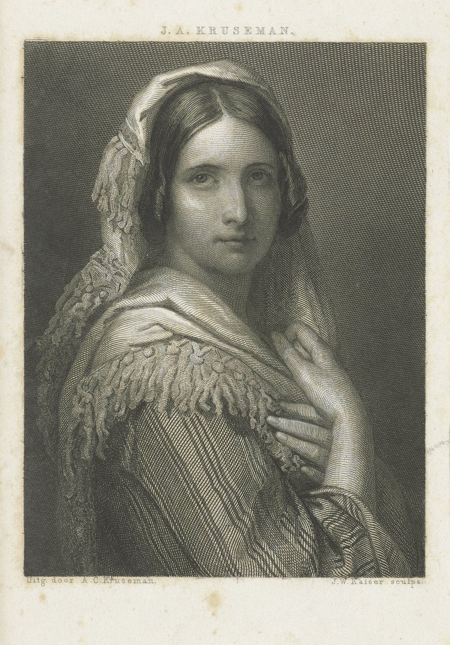 Ritratto di una donna sconosciuta da Johann Wilhelm Kaiser (I)