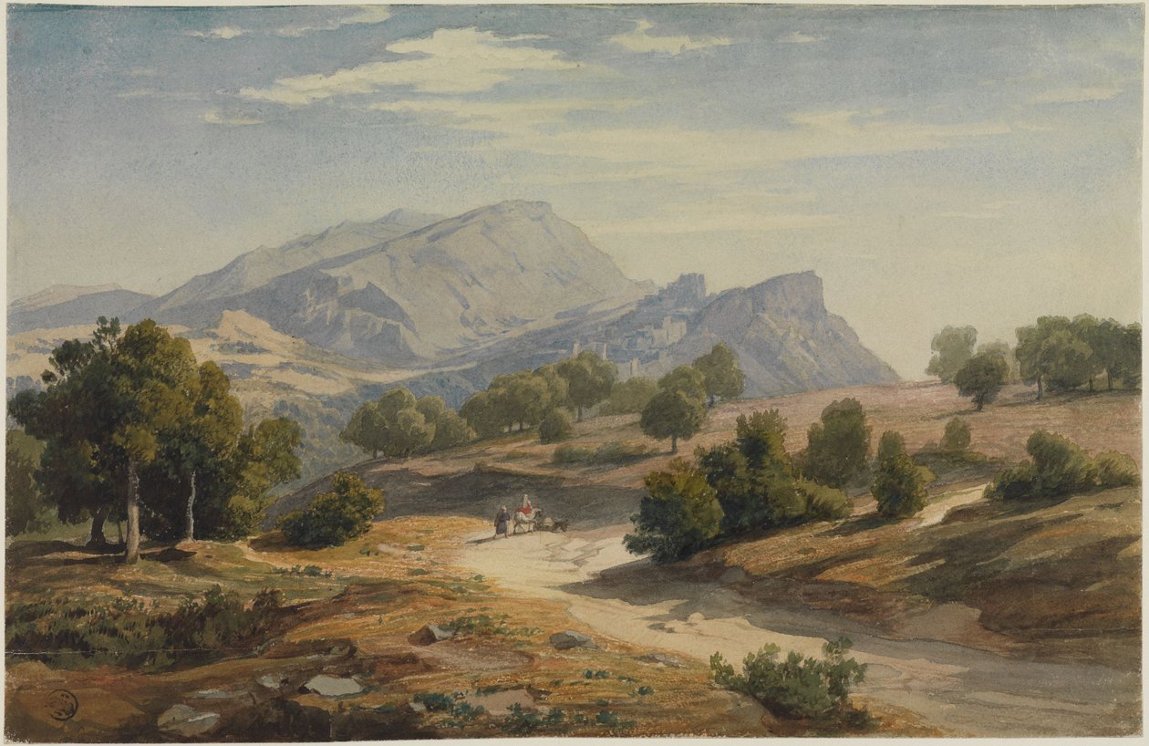 Vista da est sulla Rocca Canterano con le Mamelle sullo sfondo da Johann Wilhelm Schirmer