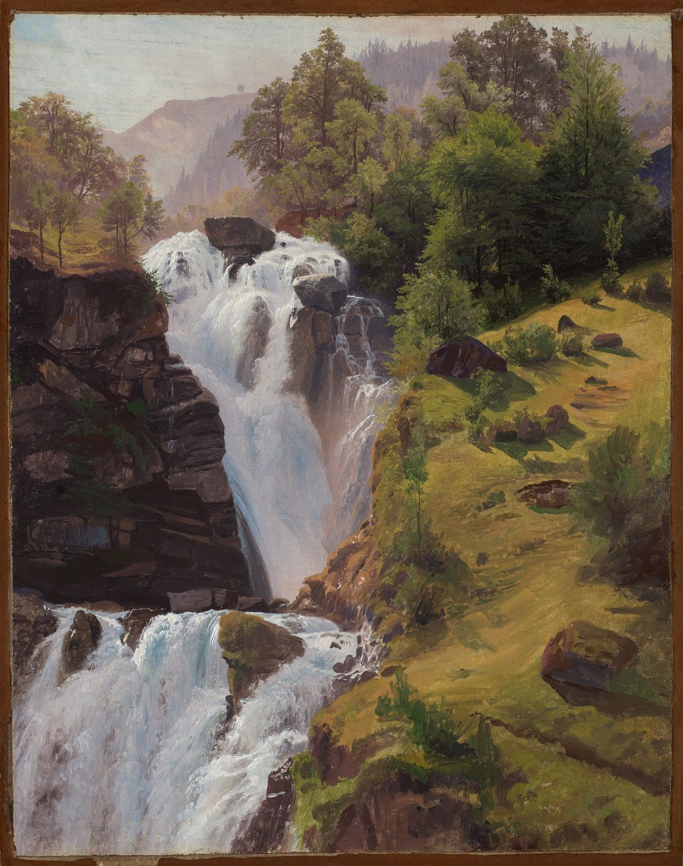 Le cascate del Reichenbach presso Meiringen da Johann Wilhelm Schirmer