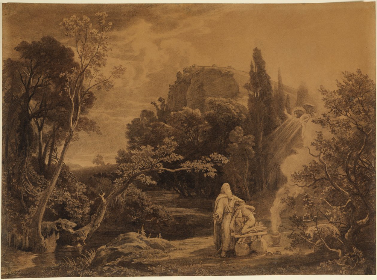 Il sacrificio di Isacco (Genesi 22, 11-12) da Johann Wilhelm Schirmer