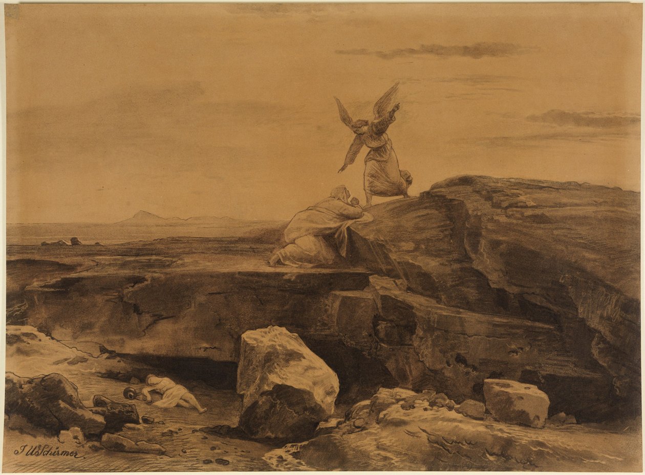 Il salvataggio di Agar (Genesi 21, 17) da Johann Wilhelm Schirmer