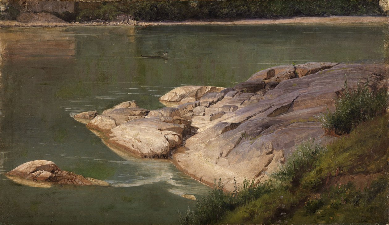 Riva fluviale rocciosa da Johann Wilhelm Schirmer