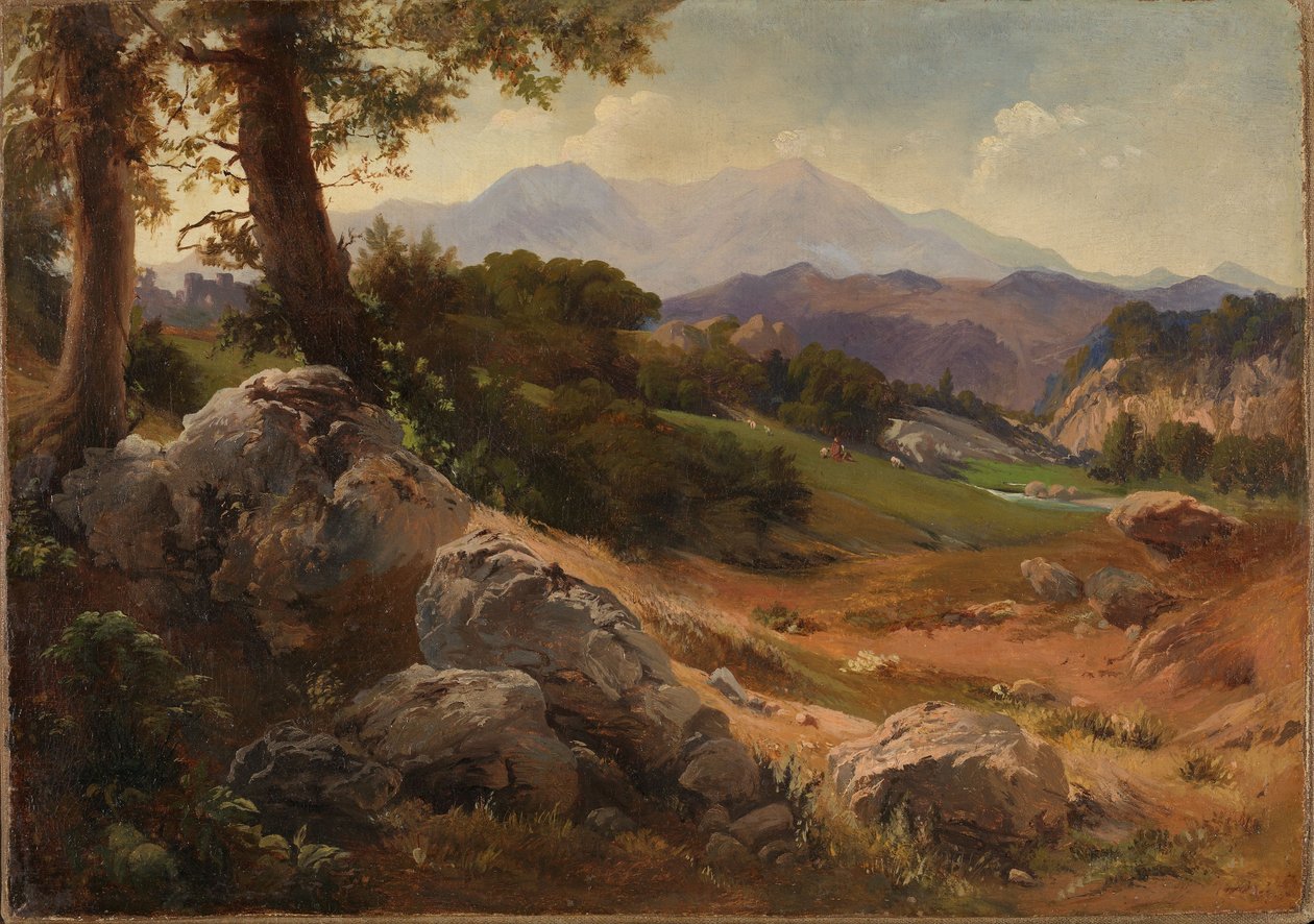 Paesaggio montano con capre da Johann Wilhelm Schirmer