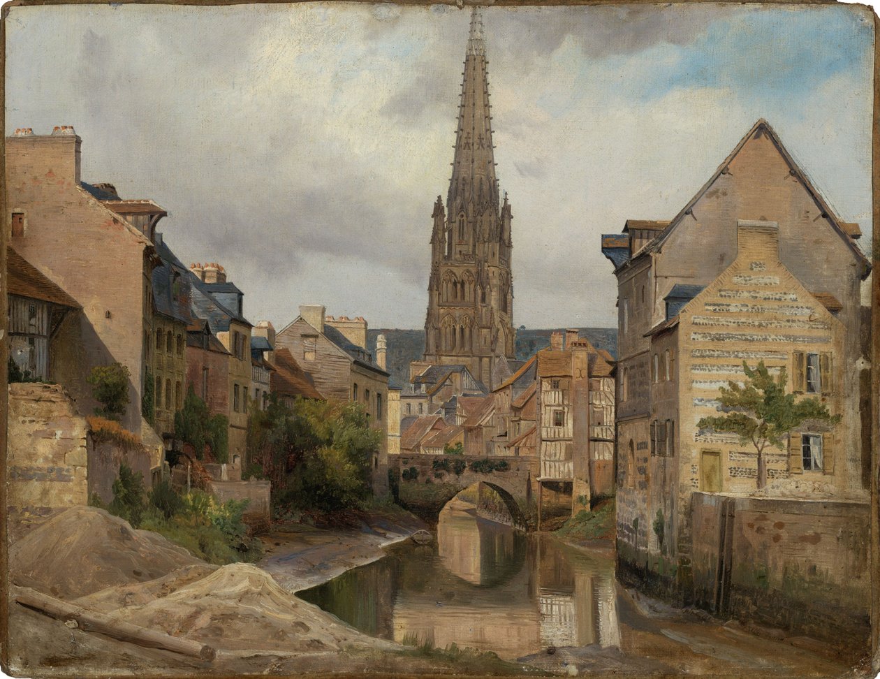 Harfleur, nei pressi di Le Havre (vista su Saint Martin) da Johann Wilhelm Schirmer