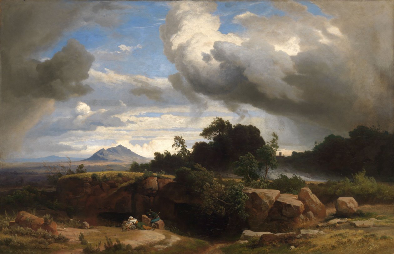 Temporale in avvicinamento nella Campagna romana da Johann Wilhelm Schirmer