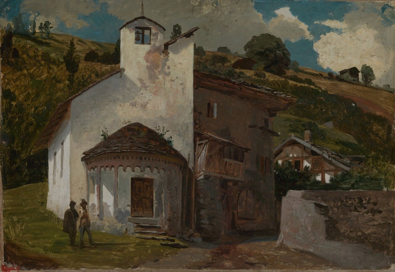 Cappella in un villaggio alpino da Johann Wilhelm Schirmer
