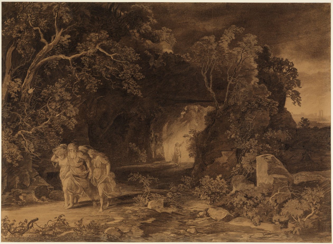 La fuga di Lot (Genesi 19, 24-26) da Johann Wilhelm Schirmer