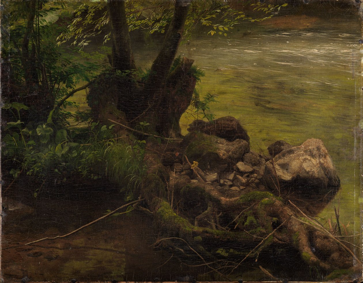 Radici e pietre presso il ruscello da Johann Wilhelm Schirmer