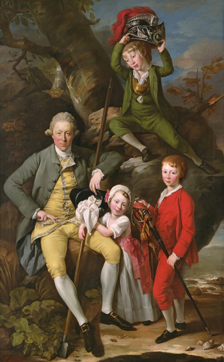 Henry Knight di Tythegston con i suoi tre figli, c.1770 da Johann Zoffany