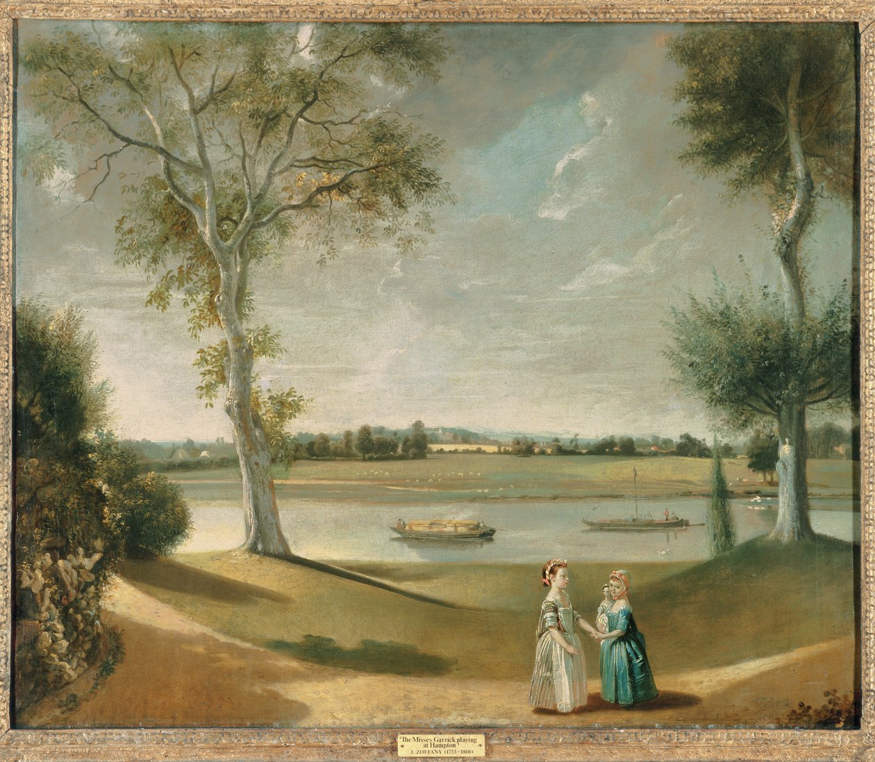Le Signorine Garrick sul Tamigi a Hampton, 1762 da Johan Joseph Zoffany