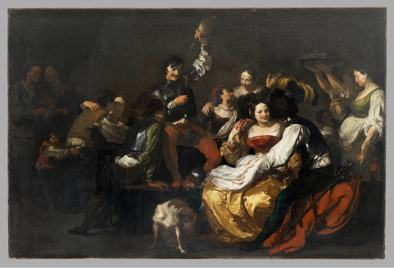 Baldoria con Soldati e Prostitute, dopo il 1625 da Johann after Liss or Lis or von Lys