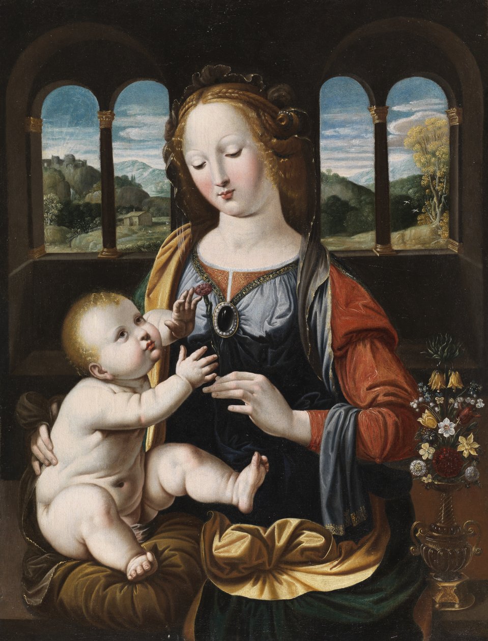 Vergine e Bambino, dopo Leonardo da Vinci da Johann or Hans Konig