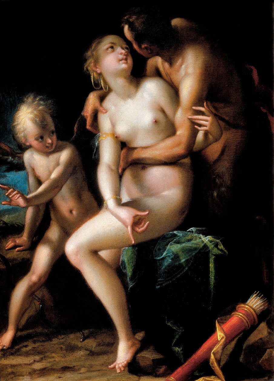 Giove, Antiope e Cupido da Johann or Hans von Aachen