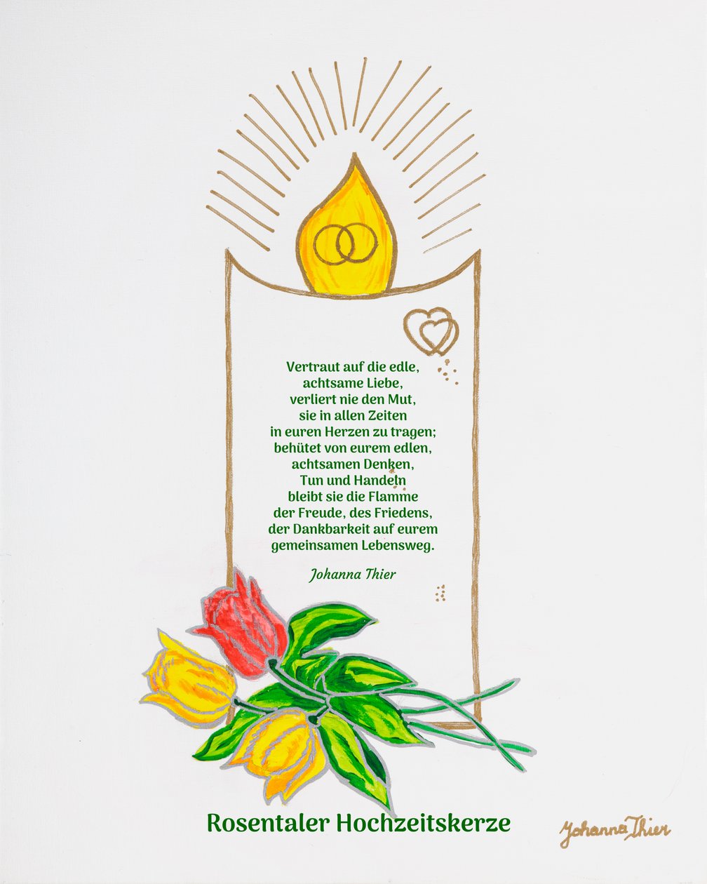 Candela di nozze Rosentaler da Johanna Thier