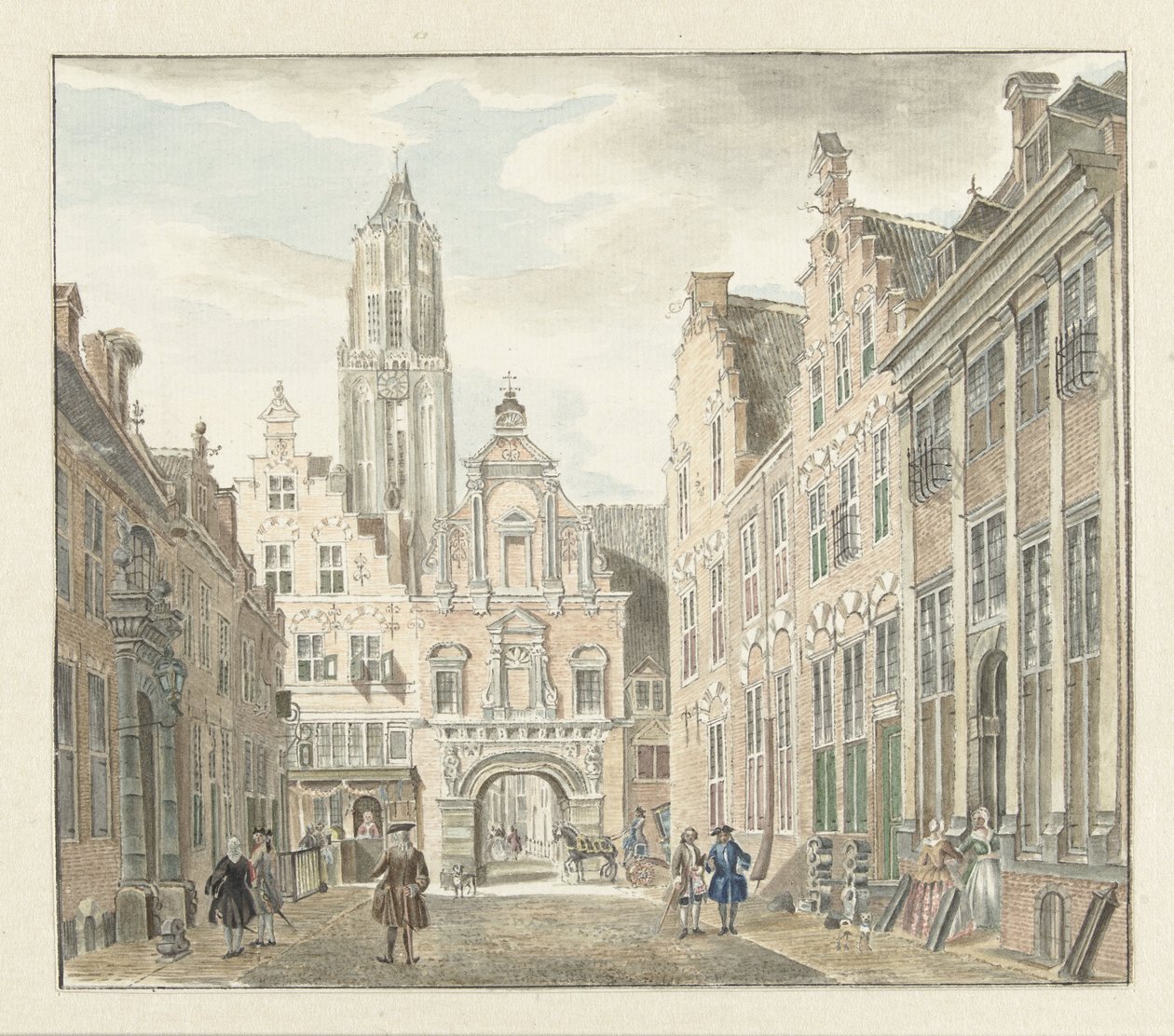 Nieuwstraat a Utrecht con vista sulla Torre del Duomo da Johanna de Bruyn