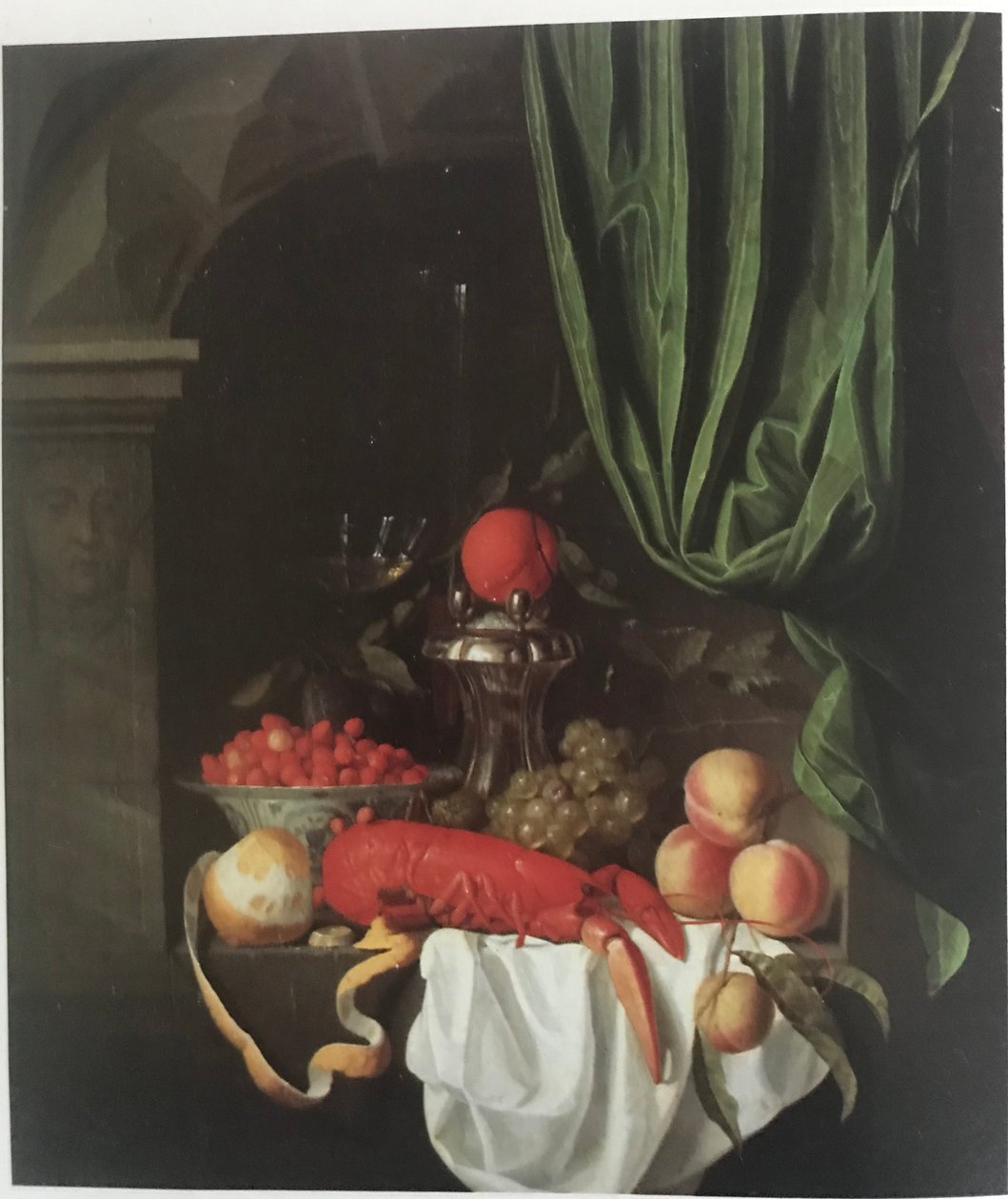 Natura morta con aragosta in una nicchia da Johannes Hannot