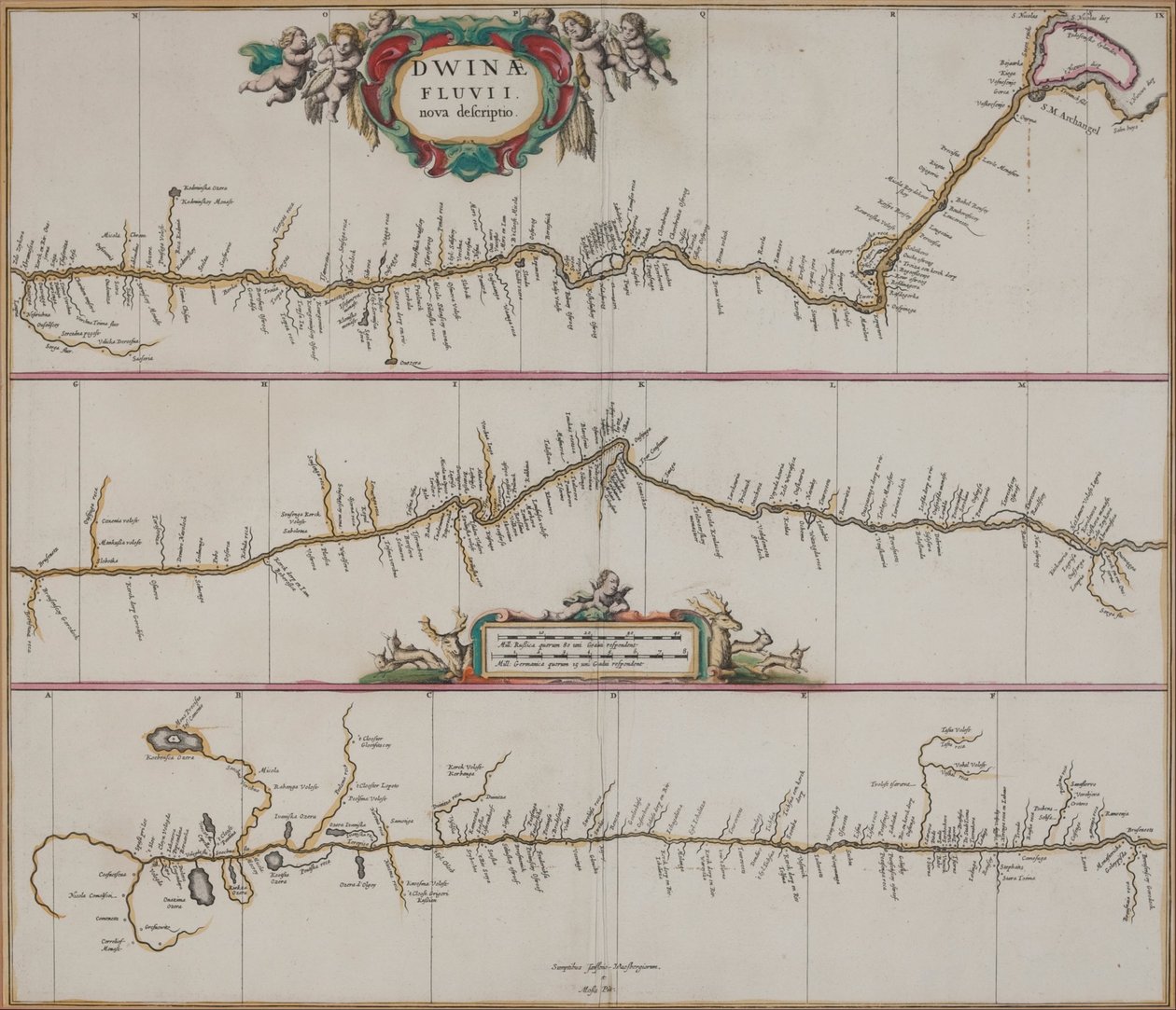 Nuova descrizione del fiume Dvina da Johannes Janssonius Waasbergen