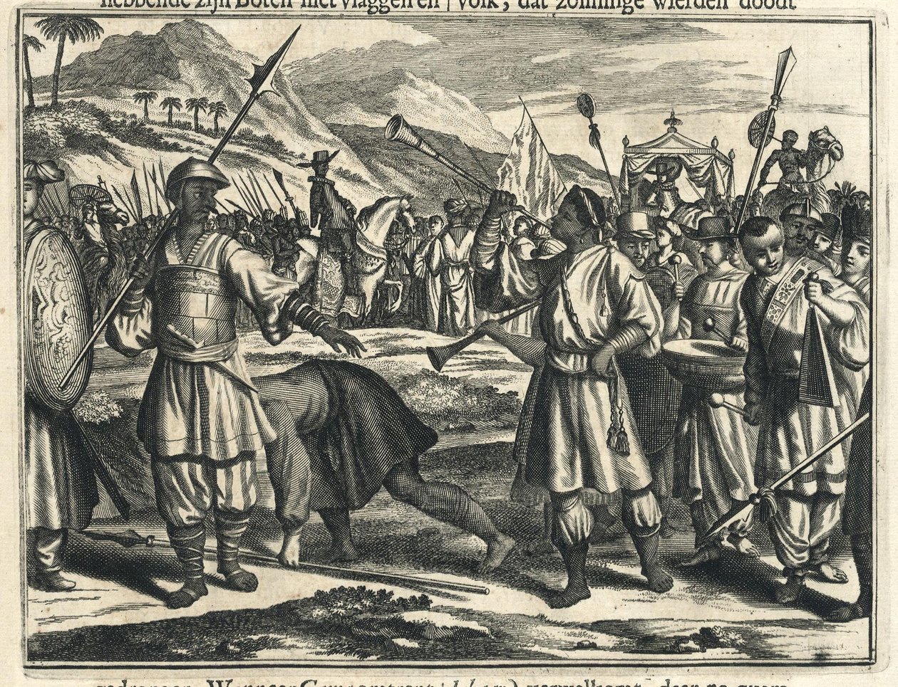 Arrivo di Vasco da Gama al Samoryn di Calicut da Johannes Janssonius Waasbergen