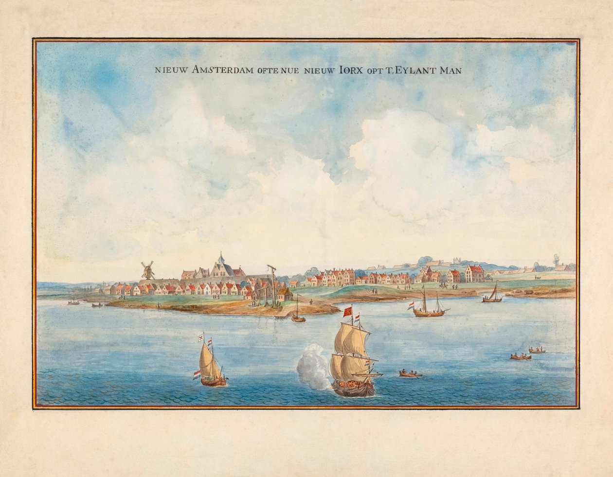 New York dal mare nel XVII secolo da Johannes (after) Vingboons