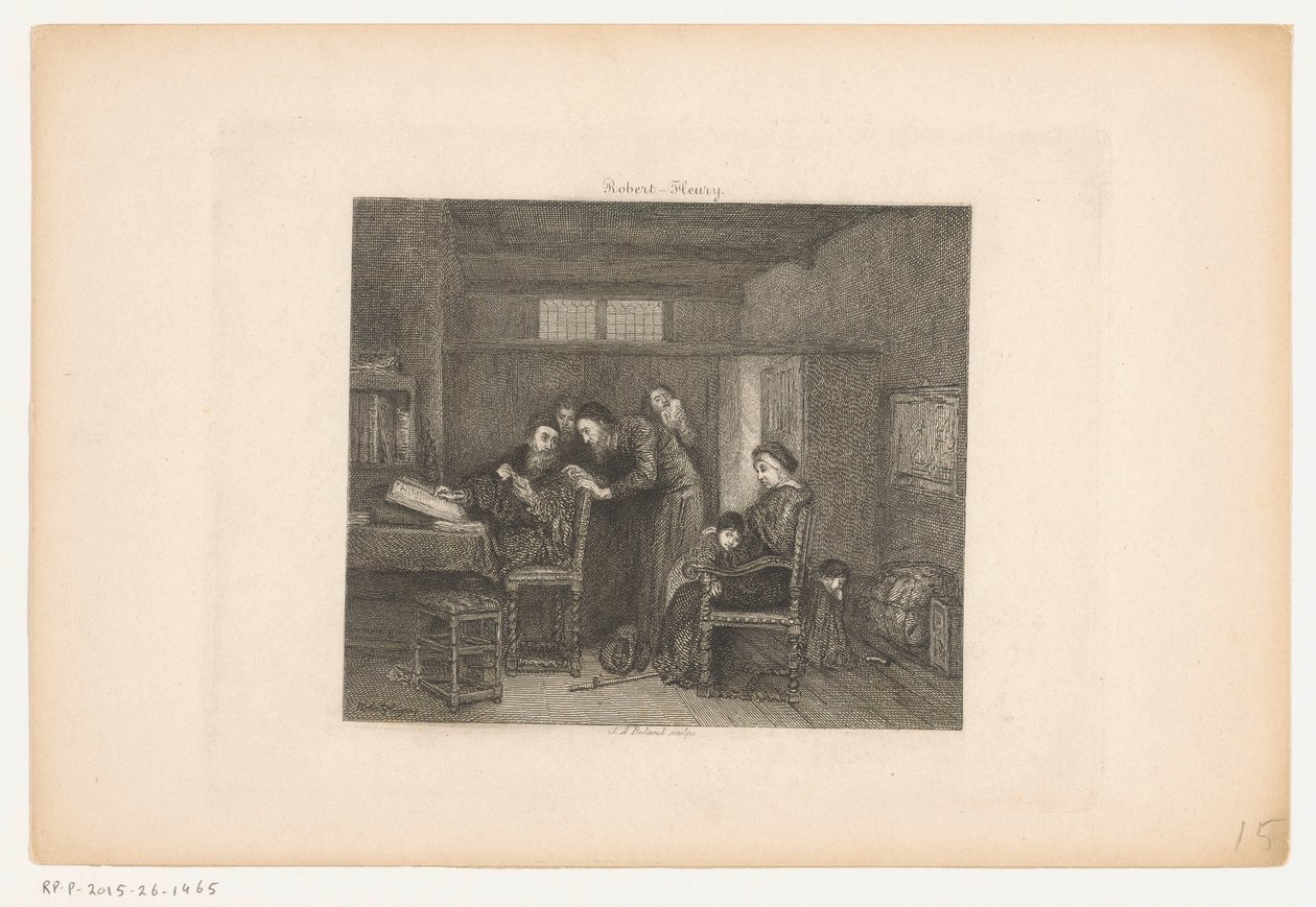 Interno con un amministratore dietro la sua scrivania da Johannes Arnoldus Boland