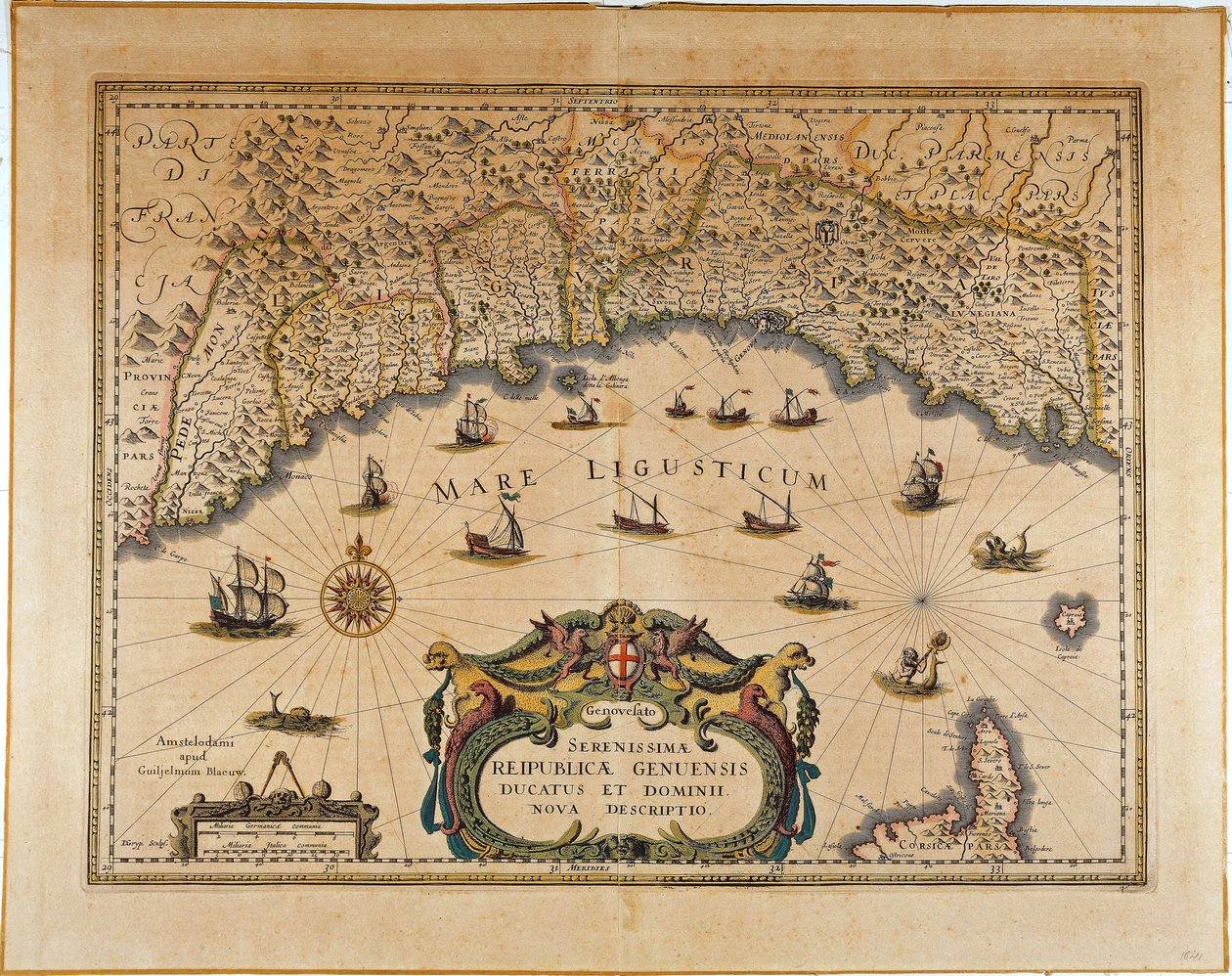 Repubblica di Genova, Mappa di Jan Baptist Vrients, Incisione su rame da Johannes Baptista Vrints