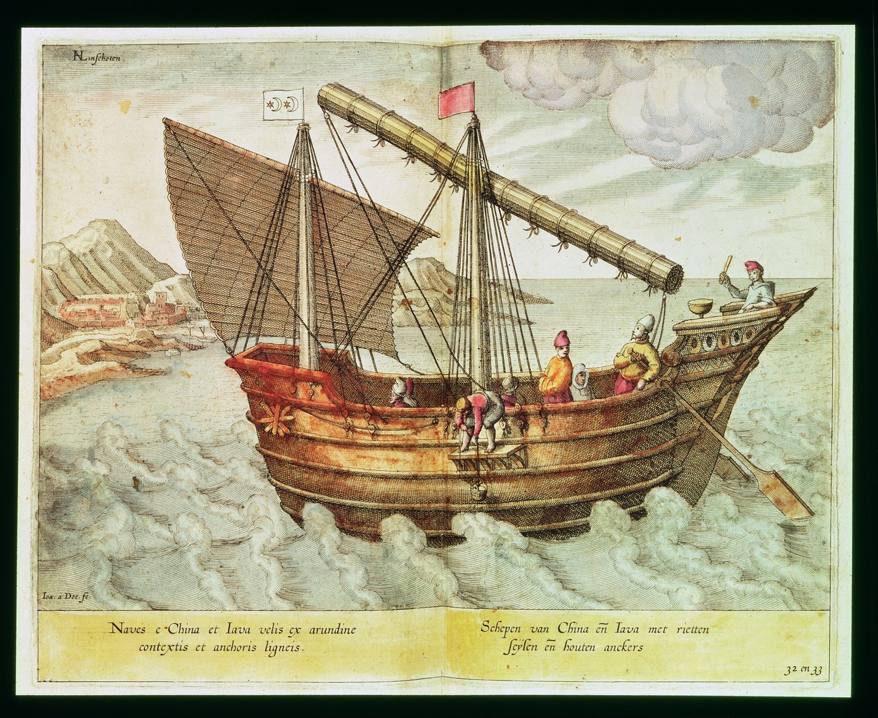 Una giunca cinese, illustrazione da 