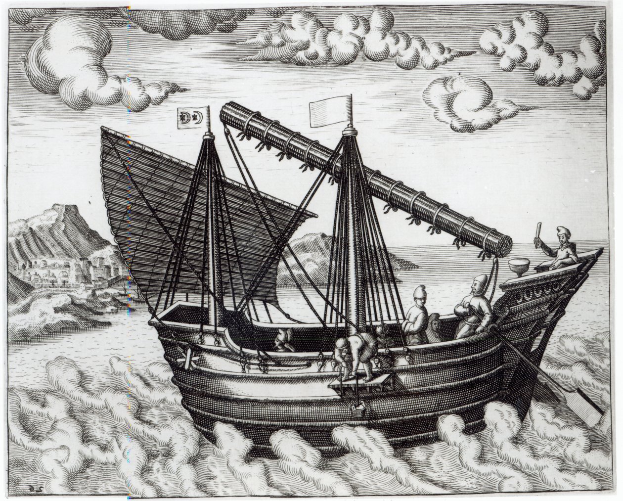 Una giunca cinese, illustrazione da 