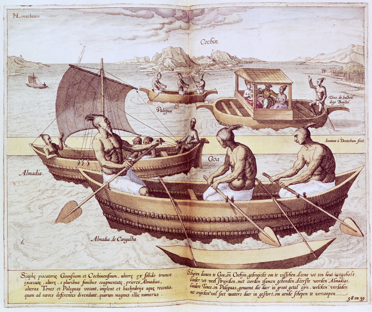 Barche a Goa, illustrazione da 