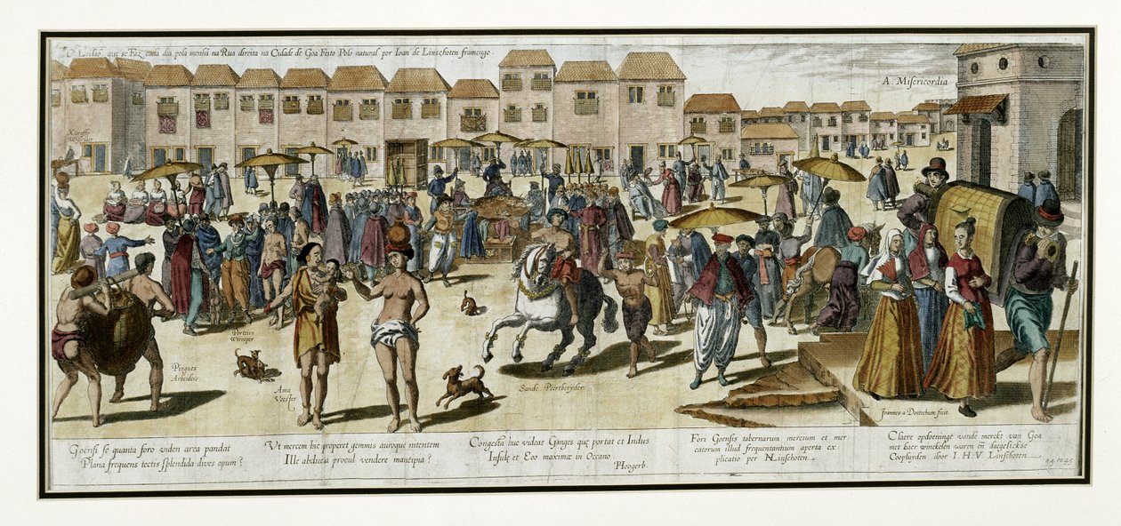 Goa, illustrazione da "Jan Huyghen van Linschoten, His Discourse of Voyages into the East and West Indies". da Johannes Baptista van the Younger Doetechum