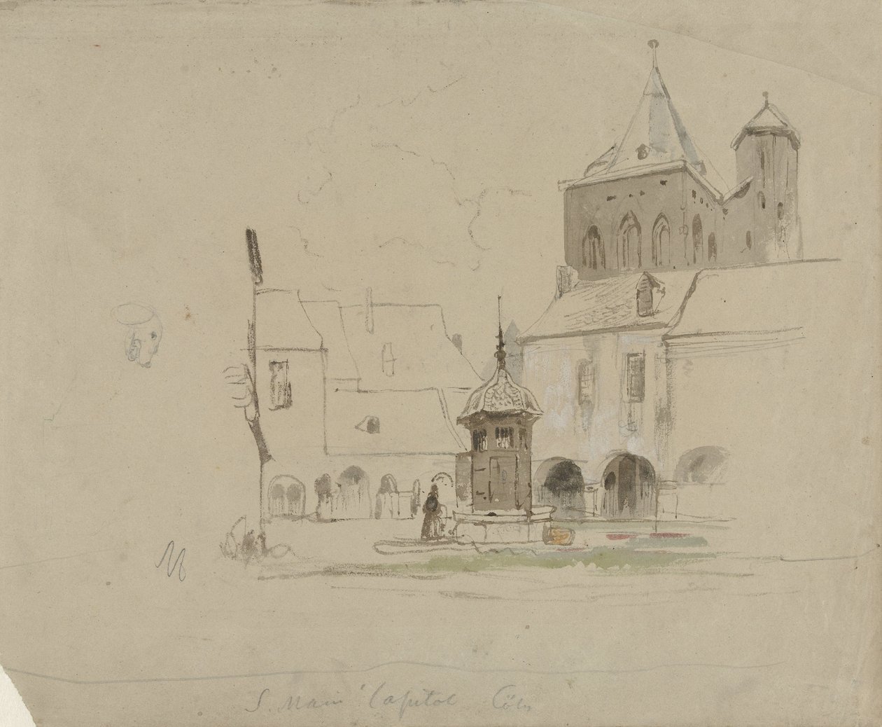 Studio della piazza presso S. Maria im Kapitol a Colonia da Johannes Bosboom