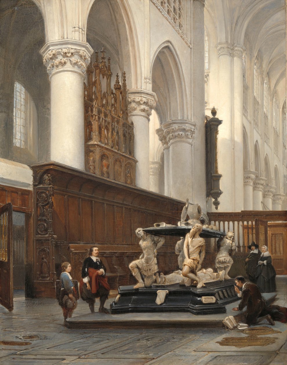 Il coro della Chiesa di Nostra Signora a Breda con la tomba di Engelberto II di Nassau da Johannes Bosboom