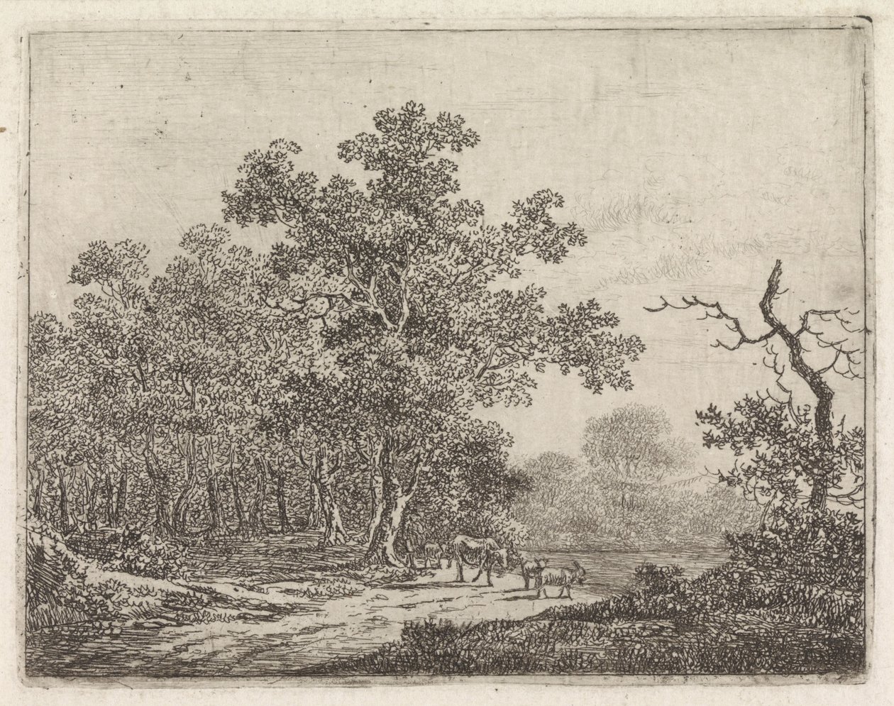 Paesaggio con quercia e bestiame da Johannes Christiaan Janson