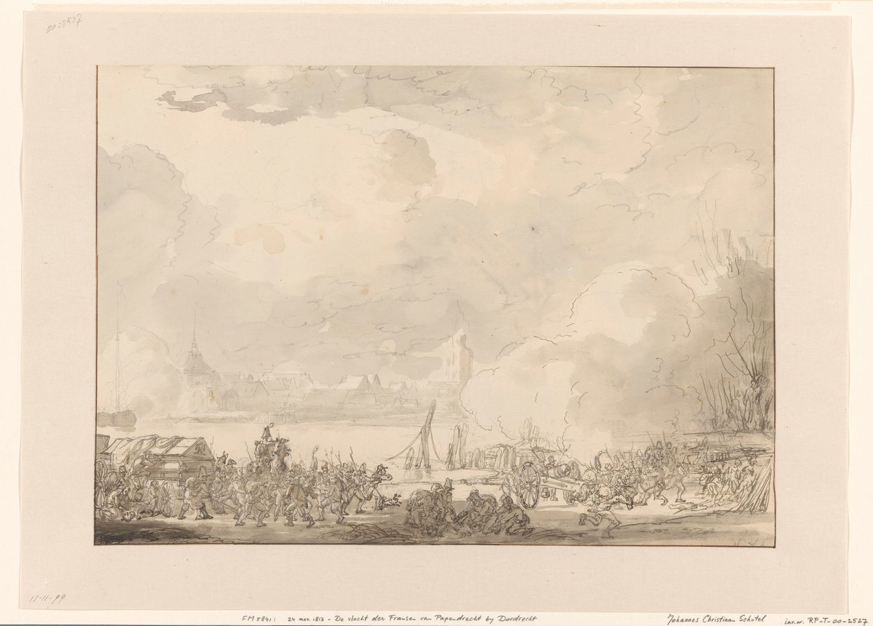 Fuga dei francesi da Papendrecht, 1813 da Johannes Christiaan Schotel