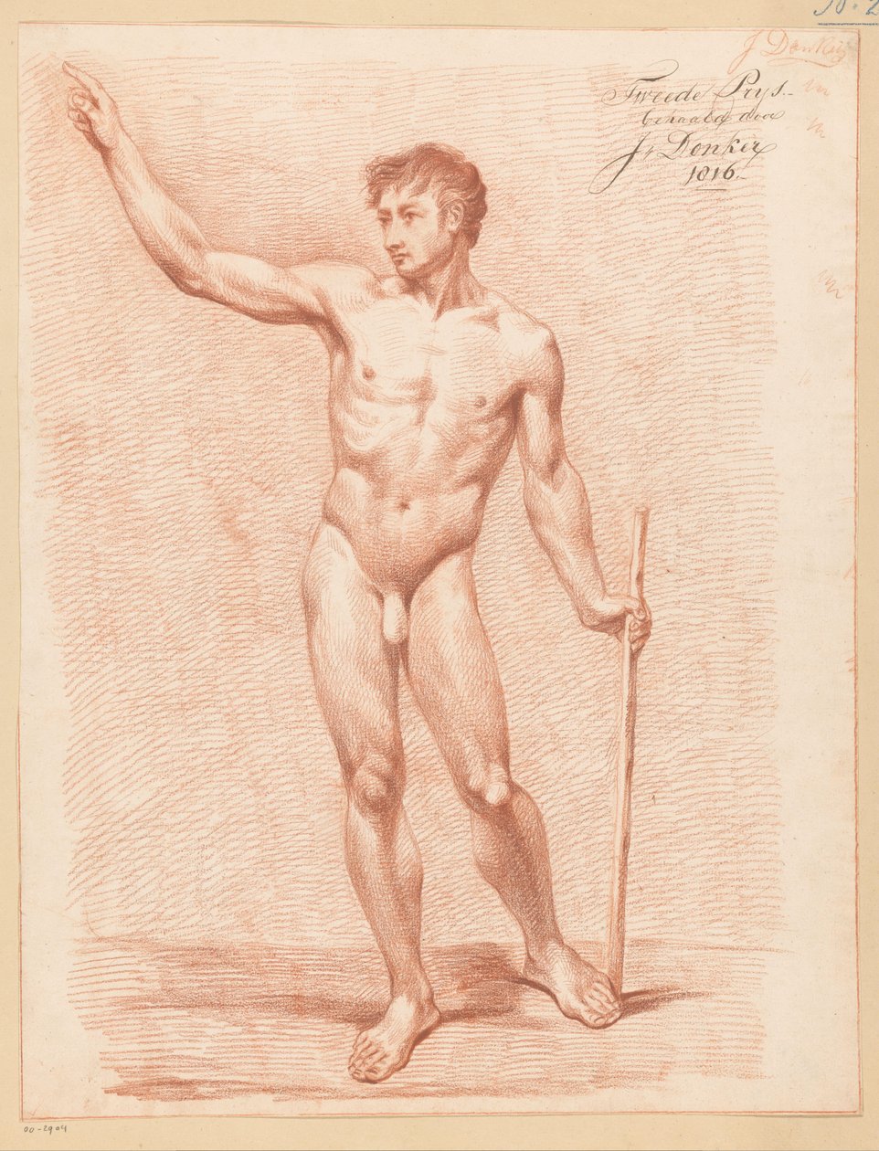 Nudo maschile in piedi, visto di fronte (2° premio 1816) da Johannes Donker