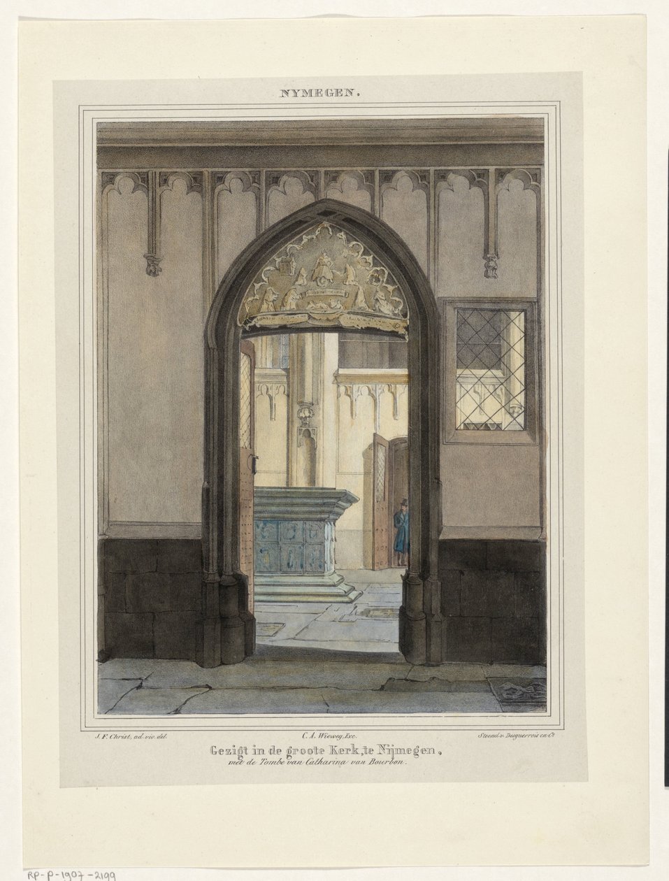 Veduta della tomba nella chiesa di Stevenskerk a Nijmegen da Johannes Franciscus Christ