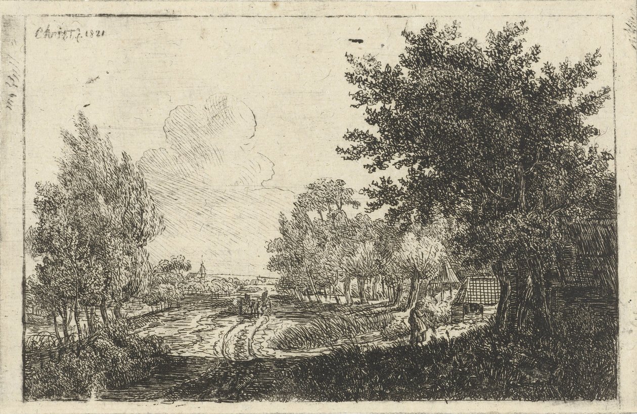 Paesaggio con carro contadino da Johannes Franciscus Christ