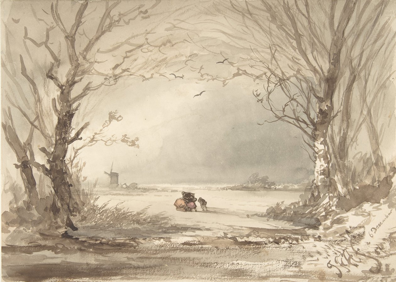 Paesaggio invernale, 1854 da Johannes Franciscus Hoppenbrouwers