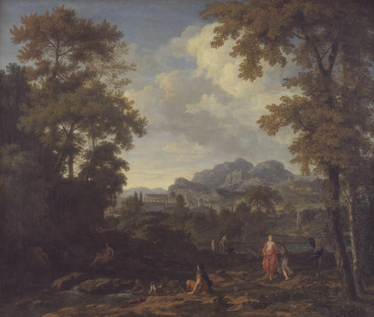 Paesaggio classico con Diana (?) e le sue ninfe da Johannes Glauber