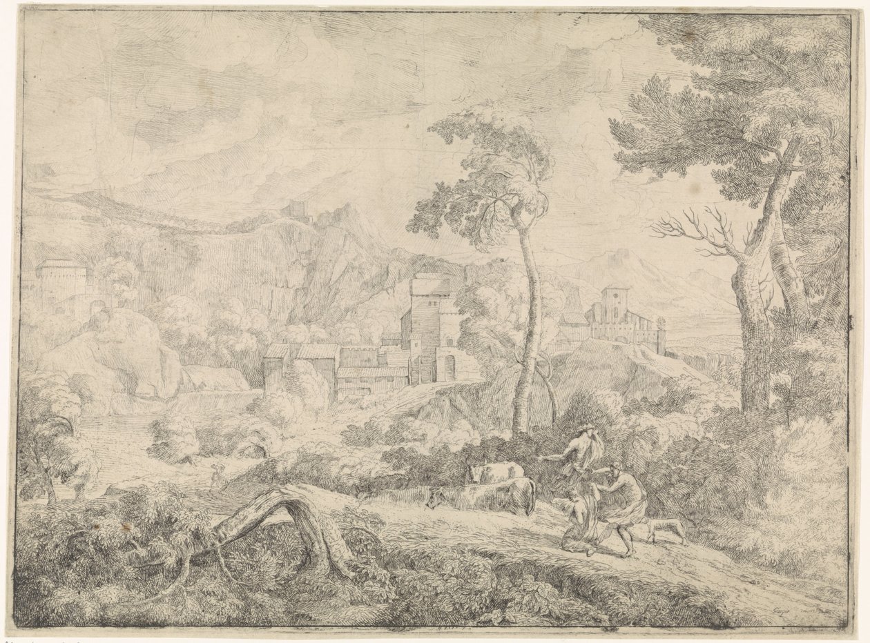 Tre pastori in una tempesta da Johannes Gottlieb Glauber
