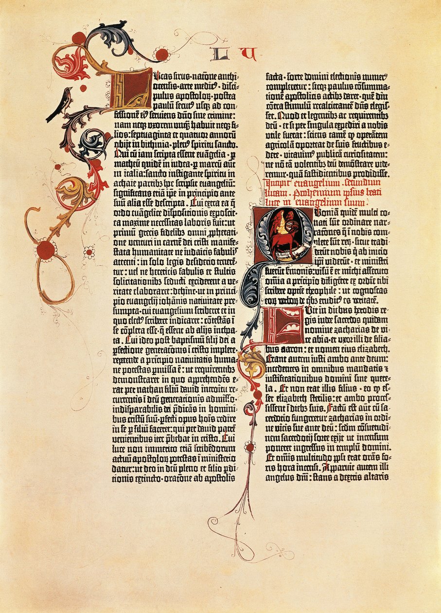 Pagina della Bibbia Mazarine (B42) da Johannes Gutenberg