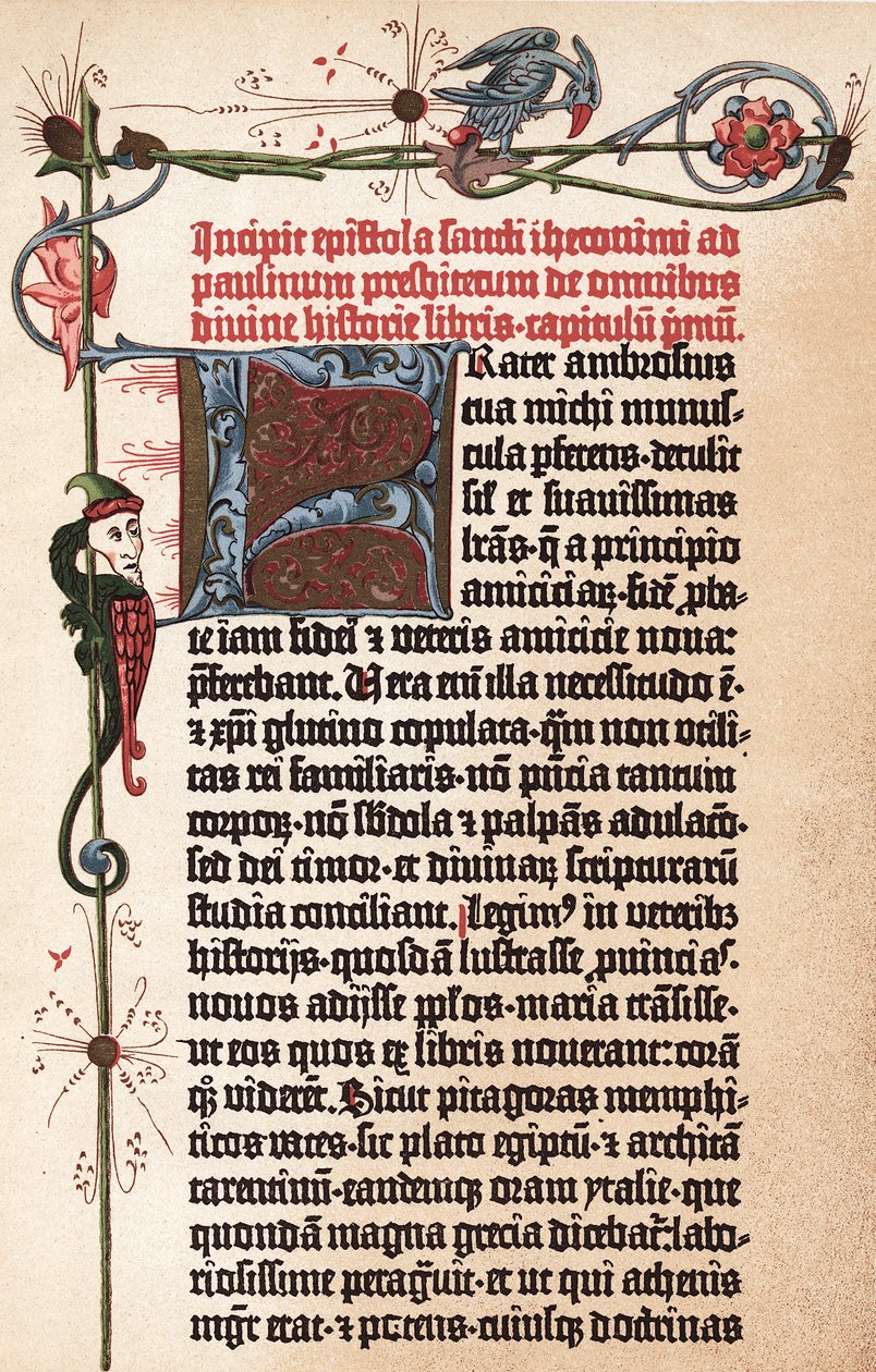 Pagina dalla Bibbia di Gutenberg, c. 1455 da Johannes Gutenberg