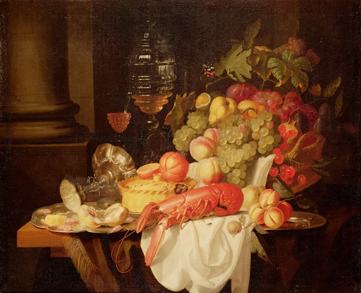 Natura morta con aragosta da Johannes Hannot