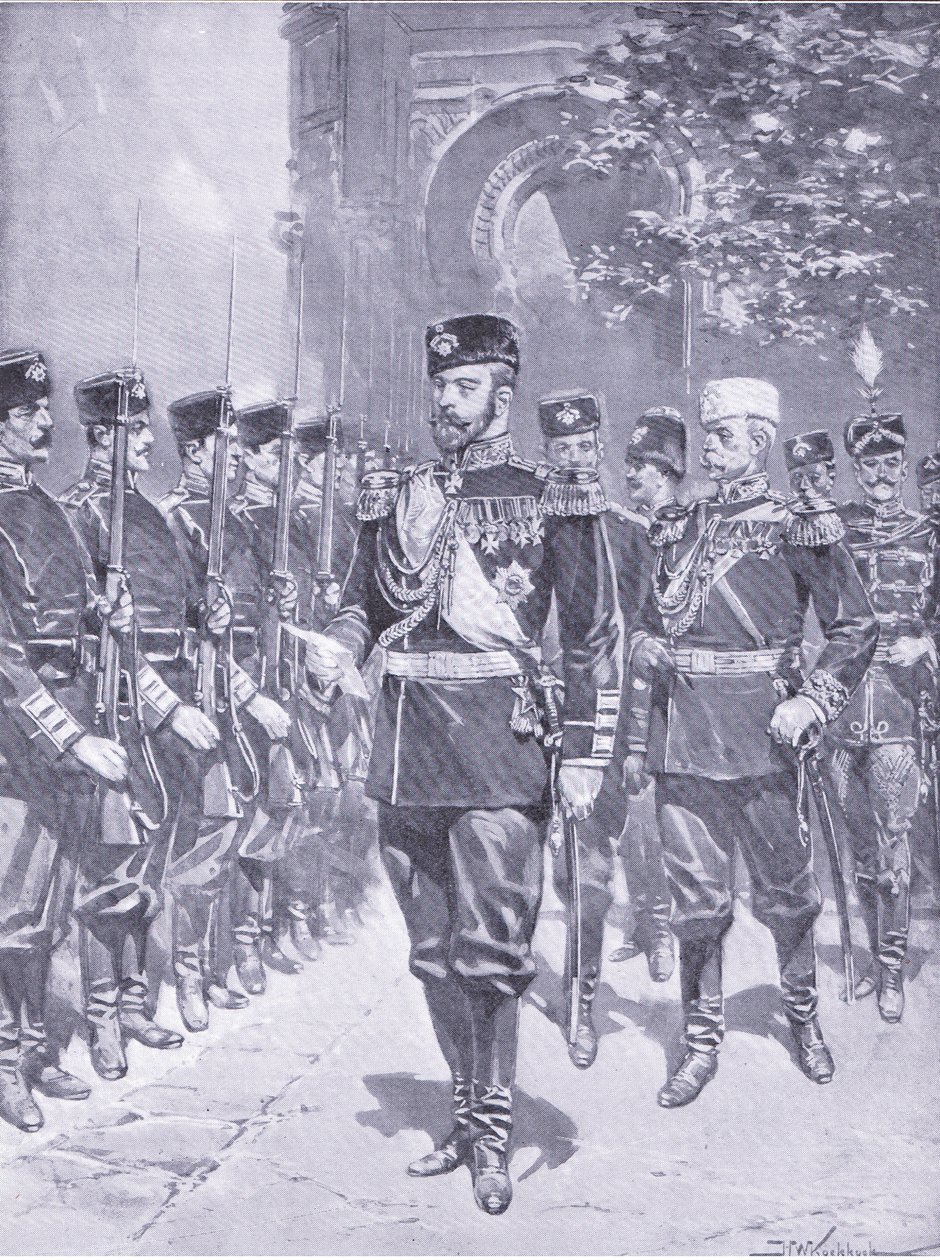Sua Maestà Imperiale lo Zar, illustrazione da Cassells History of the Russo-Japanese War Vol 1, c.1900 da Johannes Hermann Barend Koekkoek