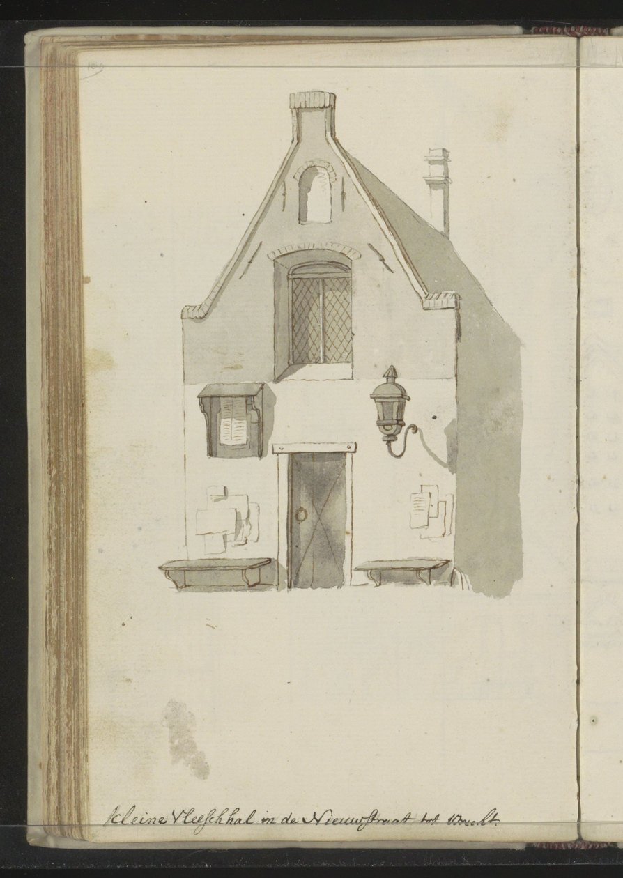 Facciata della Piccola Sala della Carne in Lange Nieuwstraat a Utrecht da Johannes Huibert Prins